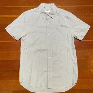 Buck Mason Draped Twill SS Shirt Light Gray Men's Small Rrp $118